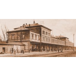 Stari Zemun, zelezn stanica 1916., uramljena slika 50x100cm