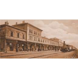 Stari Zemun, zelezn stanica 1913., uramljena slika 50x100cm