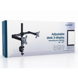 Podesivi dupli stoni držač za monitor, Gembird MA-DF2-01 , tilt, 13-27", max.7kg,