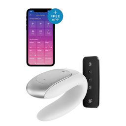 Vibrator za parove sa bežičnim daljinskim SATISFYER DOUBLE FUN WHITE