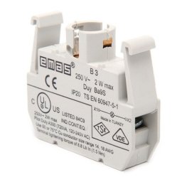Kontakt blok B3, za osvetljenje, za sijalice BA9S, 250Vac IP20 Emas