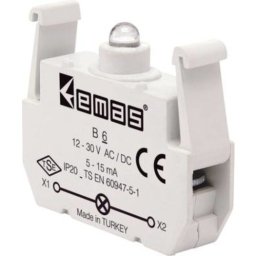 Kontakt blok sa LED diodom B6, 5-15mA, 10-30V AC/DC crvena IP20 Emas