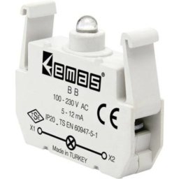 Kontakt blok sa LED diodom BB, 5-12mA, 100-230V AC bela IP20 Emas