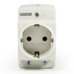 Utičnica na din šinu EPREU2GL, LED indikator, 16A, 2P+E, IP20 Emas