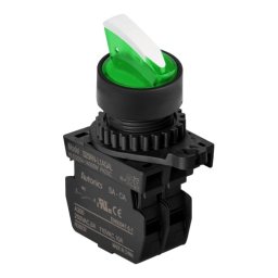 Prekidač dvopoložajni S2SRN-L3AGADM,1NO,sa LED indikacijom 12-24Vdc,zeleni 6A 250Vac IP52 Autonics