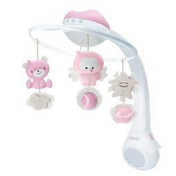 Infantino Muzička vrteška sa zvezdanim projektorom za krevetac za decu 3 u 1 Pink