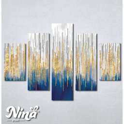 Slike na platnu Plavo zlatna apstrakcija Nina360_5