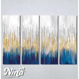 Slike na platnu Plavo zlatna apstrakcija Nina360_4