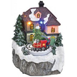 Novogodišnji vozić pokretni svetleći 14cm ( 10026185 )