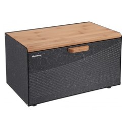 Klausberg crna metal-drvo kutija za hleb (KB7464)