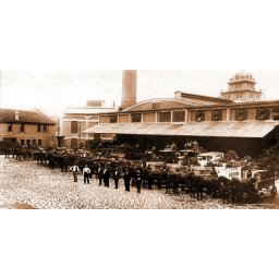 Stari Beograd - Pivara Bajloni 1920., uramljena slika 50x100cm