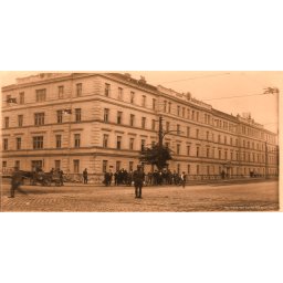Stari Beograd, Vojna Akademija kneza Milosa ul. 1920., uramljena slika 50x100cm