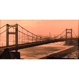 Stari Beograd, most kralja Aleksandra 1934., uramljena slika 50x100cm
