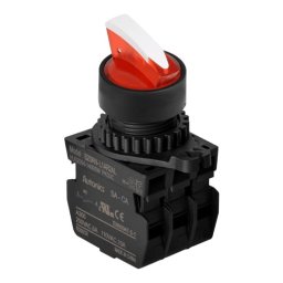 Prekidač tropoložajni S2SRN-L7R2ALM 1-0-2 90Â°,2NO,sa LED indikacijom 100-220Vac,crveni IP52 Autonics