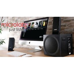 Bluetooth zvučnici aktivni drveni 2.1 Microlab M-300BT, 38W, SD, USB, FM, black, 3.5mm
