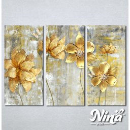 Slike na platnu Zlatni apstraktni cvet Nina369_3