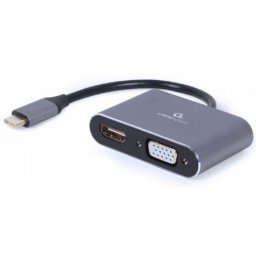 Adapter USB TYPE-C na HDMI plus VGA, Gembird A-USB3C-HDMIVGA-01
