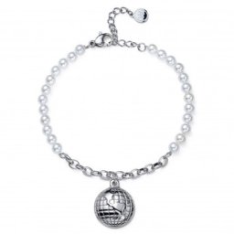 Ženska oliver weber fusion pearl ste narukvica sa belim swarovski perlama ( 32309 )