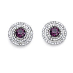 Ženske oliver weber target amethyst mindjuše sa ljubičastim swarovski kristalom ( 22997.204 )