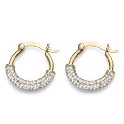 Ženske oliver weber loop gold white zirkon mindjuše sa belim swarovski cirkonima ( 22993g )