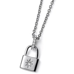 Ženski oliver weber undo white zircon lančić sa swarovski katanac priveskom ( 12225 )
