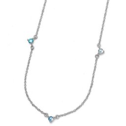 Ženski oliver weber wispy blue zircon lančić sa plavim swarovski cirkonima ( 12221.blu )