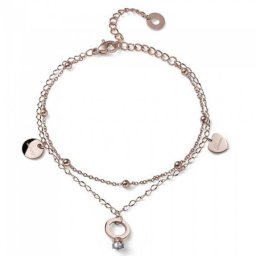 Ženska oliver weber connected rosegold white zircon narukvica sa swarovski cirkonima ( 32296rg )