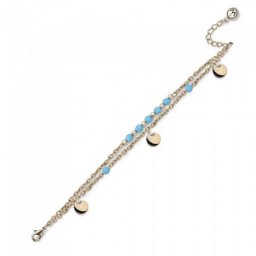 Ženska oliver weber hype gold turquoise narukvica sa swarovski kristalima ( 32277g )