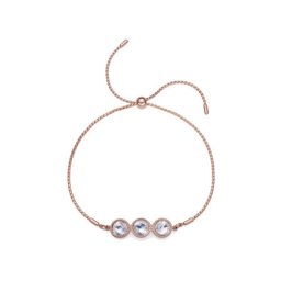 Ženska oliver weber joy ste rosegold crystal roze zlatna narukvica sa swarovski belim kristalom ( 32239rg )