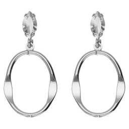 Ženske victoria cruz eleonora oval crystal mindjuše sa swarovski belim kristalom ( a3916-07ht )