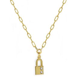 Ženski victoria cruz san valentin gold lančić sa katanac priveskom ( a3905-07dg )