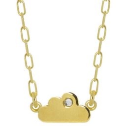 Ženski victoria cruz areca cloud gold lančić sa swarovski belim kristalom ( a3825-07dg )