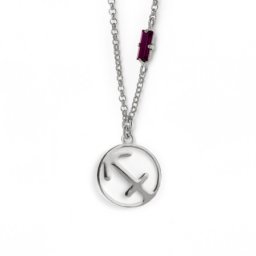 Ženski victoria cruz sagitario amethyst lančić sa swarovski ljubičastim kristalom ( a3660-sahg )