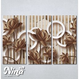 Slike na platnu Braon cvetovi Nina388_3