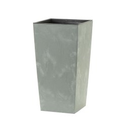 Saksija kvadratna visoka reljefna - svetlo siva 422U / 22×22×42 cm