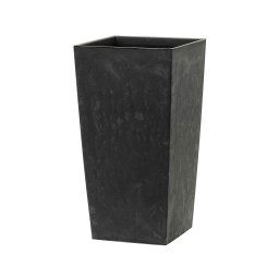 Saksija kvadratna visoka reljefna - antracit S433 / 26×26×50 cm