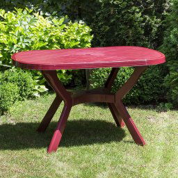 Baštenski sto plastični ovalni 125x80cm - bordo