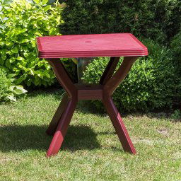 Baštenski sto plastični četvrtasti 70x70 cm - bordo