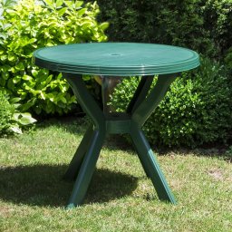 Baštenski sto plastični okrugli - zelena / 83 cm