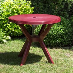 Baštenski sto plastični okrugli - bordo / 70 cm
