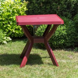 Baštenski sto plastični četvrtasti 60x60 cm - bordo