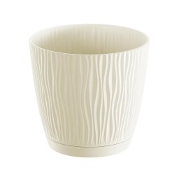 Saksija sa sitnim talasima - slonova kost CY728 / 15 cm