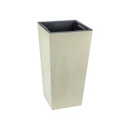 Saksija kvadratna visoka reljefna - krem CY700 / 24×24×45 cm