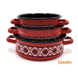 Emajlirane šerpe set od 3 crvene