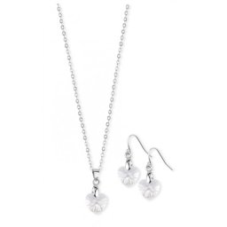 Set minđuše i ogrlica - srce - ljubičasta ( ART001845 )
