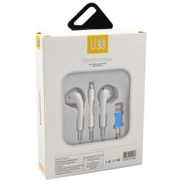 Slušalice žične s mikrofonom, Gembird BHP-U33, konektor iPhone 1xLightning 8-pin, bele