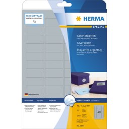 Etikete 45,7X21,2 A4/48 1/25 srebrna
