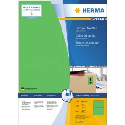 Etikete 105X148 A4/4 1/100 zelena