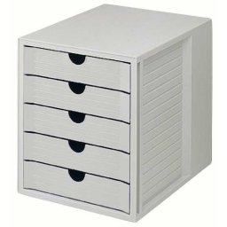 Police za dokumentaciju sa fiokama SYSTEM BOX 5 fioke SIVA