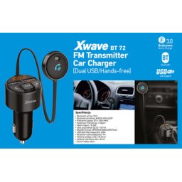Xwave FM transmiter za kola/Bluetooth/LCD/mp3/wma/wav/flac/2X USB/punjenje QC3.0+5V/1A /Handsfree ( BT 72 )